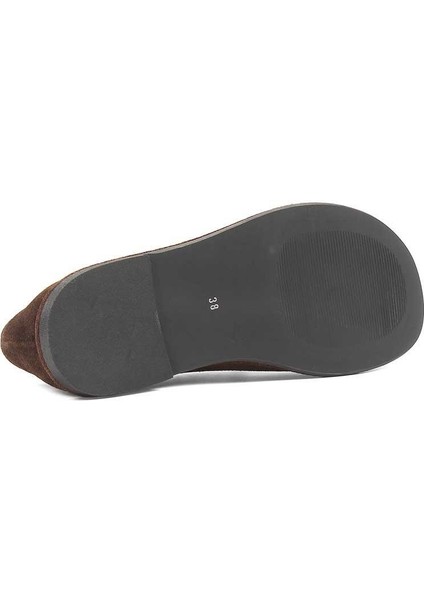 Kadın Kahverengi Bağcıklı Süet Deri Ayakkabı indirimleri