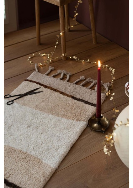 Marble Tekli Banyo Paspası %100 Pamuk 60X100 Kahverengi