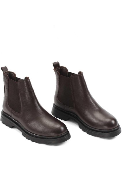 Kadın Kahverengi Deri Chelsea Bot