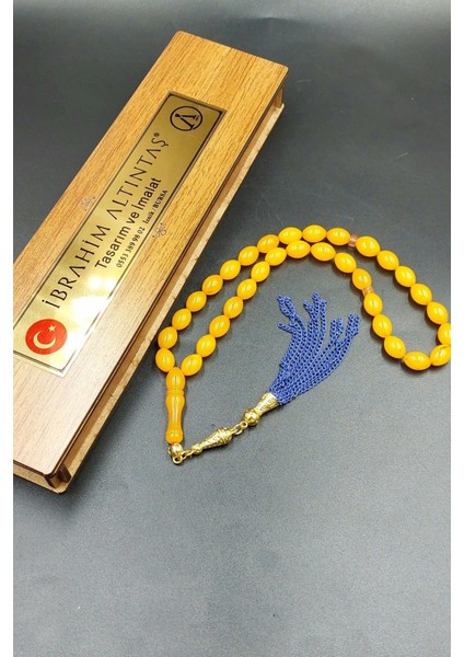 Arpa Kesim Sarı Alpaka Püsküllü Tespih fırsatları