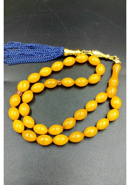 Arpa Kesim Sarı Alpaka Püsküllü Tespih indirimleri