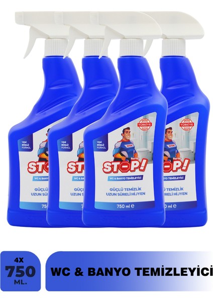 4'lü Tuvalet ve Banyo Temizleyici