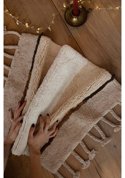 Marble Tekli Banyo Paspası %100 Pamuk 50X80 Kahverengi fırsatları