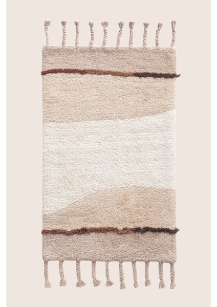 Marble Tekli Banyo Paspası %100 Pamuk 50X80 Kahverengi indirimleri