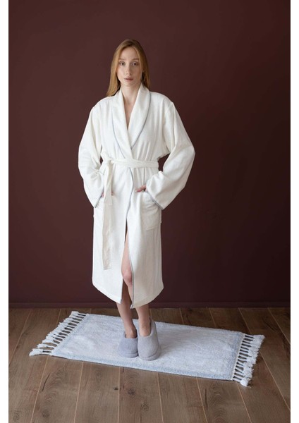 Root Tekli Banyo Paspası %100 Pamuk 60X100 cm Açık Mavi