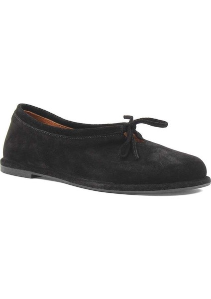 Kadın Siyah Bağcıklı Süet Deri Ayakkabı fiyatları