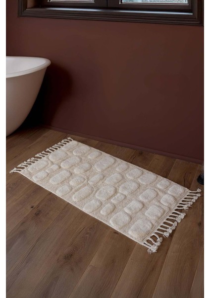 Wall Tekli Banyo Paspası %100 Pamuk 70X150 cm Ekru