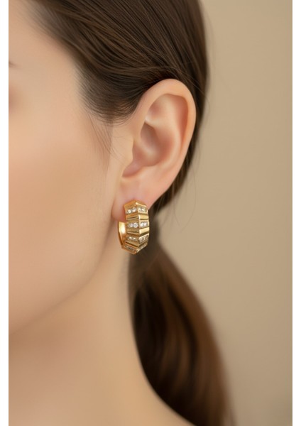 Zirkon Detaylı Form Küpe 03-Xpng-Kp