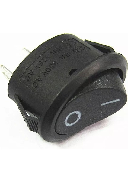 MR-134C Oval Işıksız Anahtar On-Off 2 Bacaklı Siyah