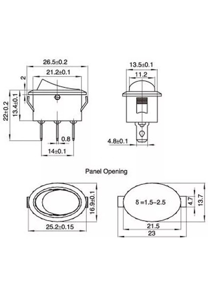 MR-134C Oval Işıksız Anahtar On-Off 2 Bacaklı Siyah fırsatları