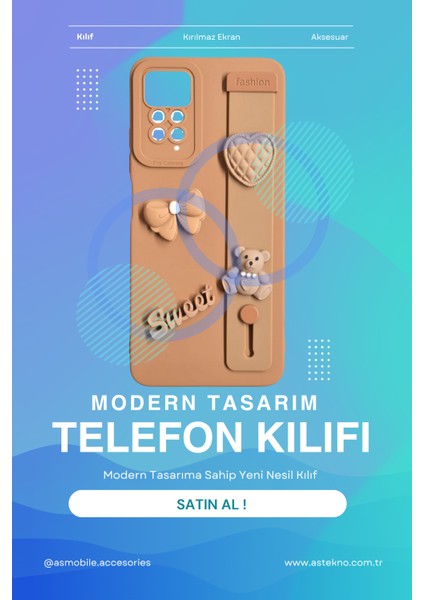 Redmi Note 12 Pro 4g Uyumlu Kılıf Kahverengi Renk 3D Figürlü Darbe Emici Yumuşak Silikon Kapak indirimleri