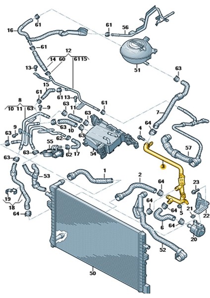 Seat Leon 2013-2014 1.6 Dizel Ek Soğutma Su Borusu 5Q0121070AH fiyatları