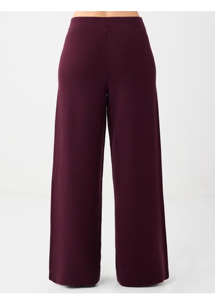 Bordo Rahat Kesim Bol Paça Normal Bel Triko Pantolon indirimleri