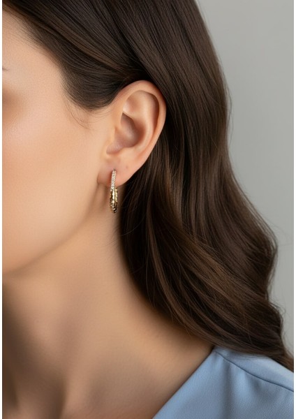 Çelik Rose Gold Sıra Taş Burma Syrelle Küpe 12-Xpng-Kp fırsatları