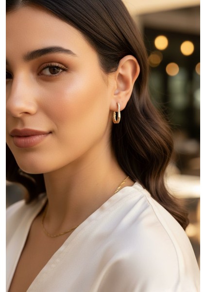 Çelik Rose Gold Sıra Taş Burma Syrelle Küpe 12-Xpng-Kp indirimleri