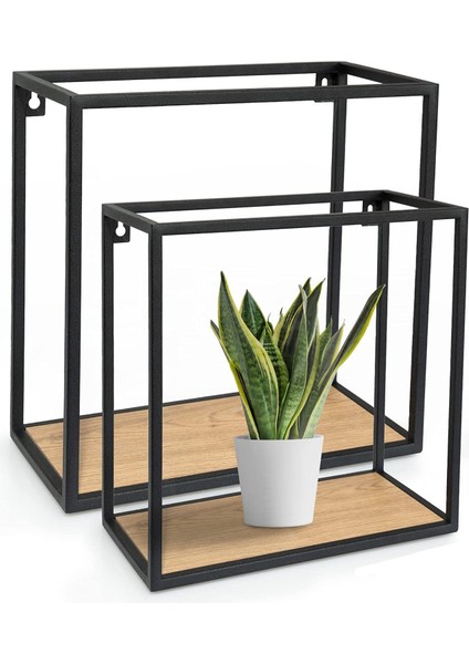 Iskandinav Dekoratif Küp Duvar Rafı 2'li