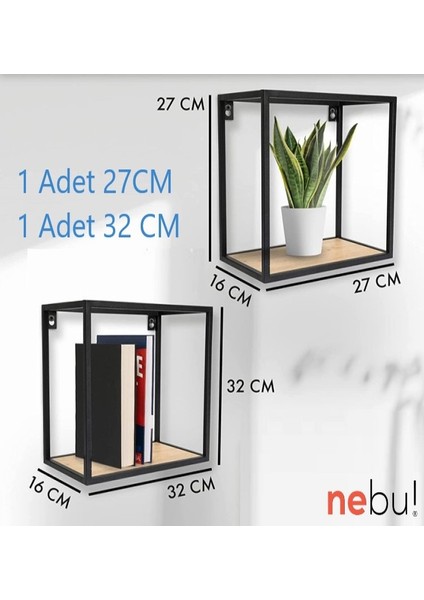 Iskandinav Dekoratif Küp Duvar Rafı 2'li fiyatları