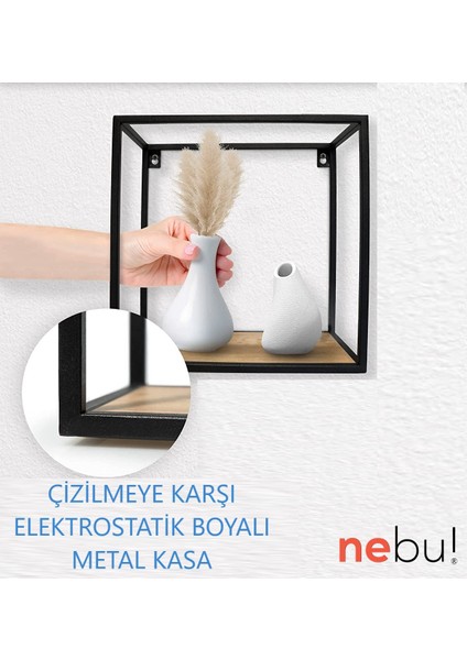 Iskandinav Dekoratif Küp Duvar Rafı 2'li modelleri