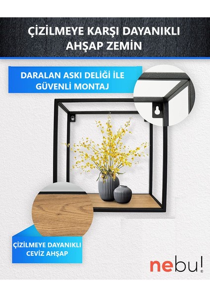 Iskandinav Dekoratif Küp Duvar Rafı 2'li fırsatları