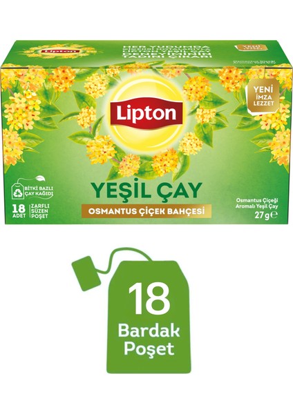 Osmantus Çiçek Bahçesi Aromalı Yeşil Çay 18LI