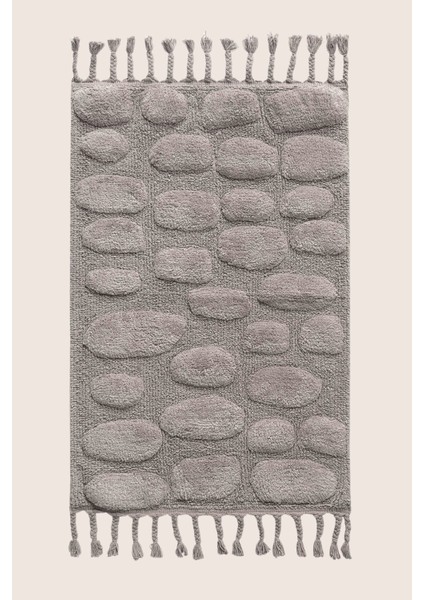 Wall Tekli Banyo Paspası %100 Pamuk 60X100 cm Gri modelleri
