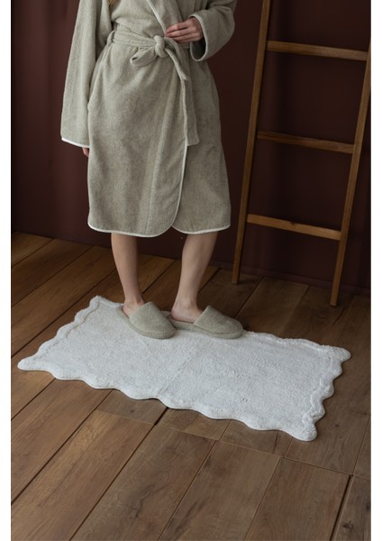 Scallop Tekli Banyo Paspası Bambu 60X100 Ekru