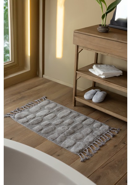 Wall Tekli Banyo Paspası %100 Pamuk 70X150 cm Gri