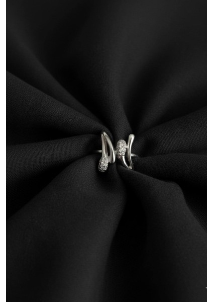 Gümüş Damla Zirkon Taşlı Ayarlanabilir Kadın Yüzük Ayrlnblr-Yzk-01-Gms modelleri