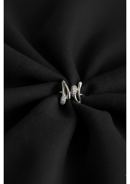 Gümüş Damla Zirkon Taşlı Ayarlanabilir Kadın Yüzük Ayrlnblr-Yzk-01-Gms fırsatları