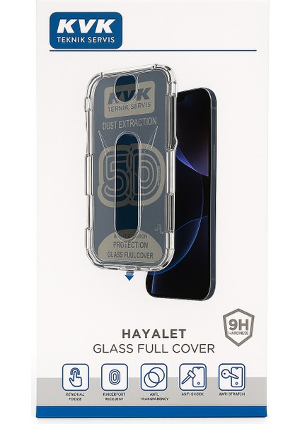 iPhone 16 Hayalet Cam Ekran Koruyucu – 9h Sertlik, Tam Kaplama, Anti-Şok, Çizilmez Şeffaf Koruyucu Tak & Kullan Montaj Aparatlı
