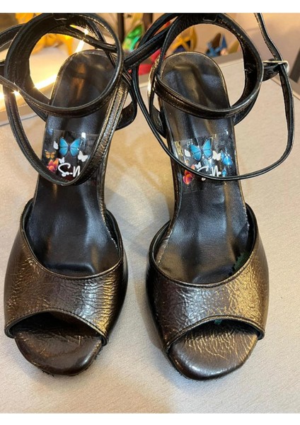 Koyu Antarsit Kırık Deri 8,5 cm 11 Pont Kelebek Model Tango, Dans ve Salon Ayakkabısı fiyatları