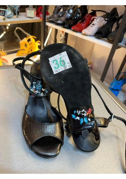 Koyu Antarsit Kırık Deri 8,5 cm 11 Pont Kelebek Model Tango, Dans ve Salon Ayakkabısı fırsatları