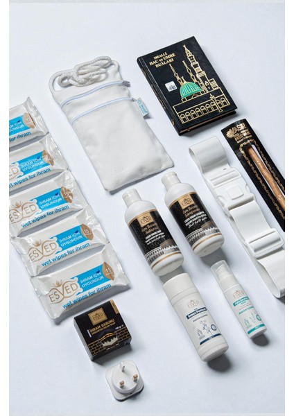 Hac Umre 12 Parça Ihrama Uygun Kokusuz Hijyen ve Ihtiyaç Seti modelleri