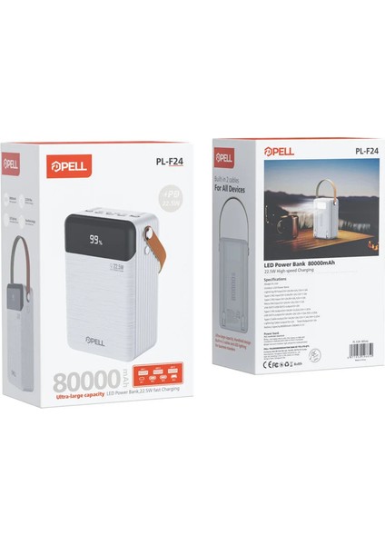 PL-F24 80.000 Mah. 22.5W Turbo Şarj Powerbank LED Işıklı fırsatları