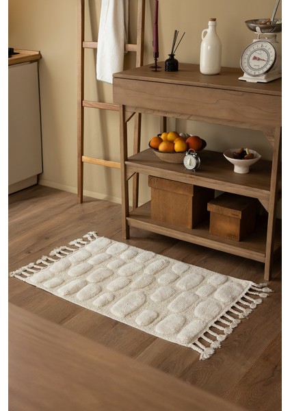 Wall Tekli Banyo Paspası %100 Pamuk 60X100 cm Ekru