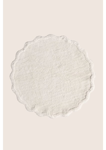 Scallop Yuvarlak Banyo Paspası Bambu 90X90 Ekru fırsatları