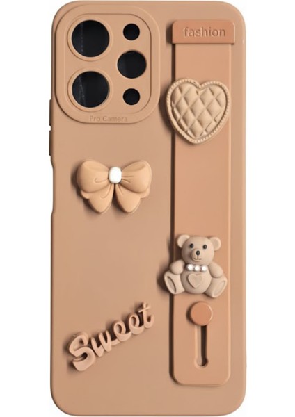 Redmi Note 12 Uyumlu Kılıf Kahverengi Renk 3D Figürlü Darbe Emici Yumuşak Silikon Kapak fırsatları