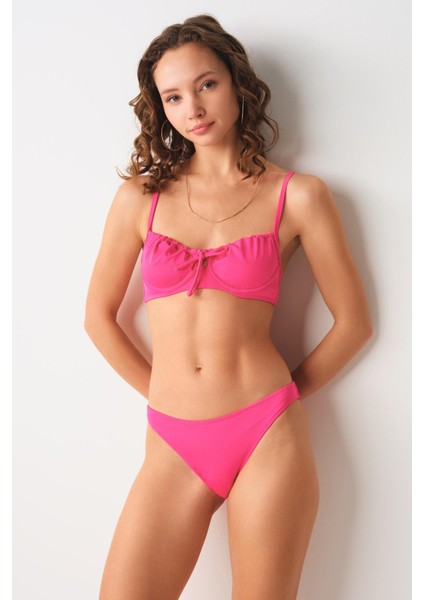 Gia Balenli Balkonet Bikini Tek Üst Pembe 239102