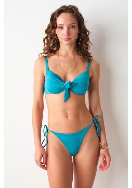 Maya Dolgulu Bikini Tek Üst Mınt 239101