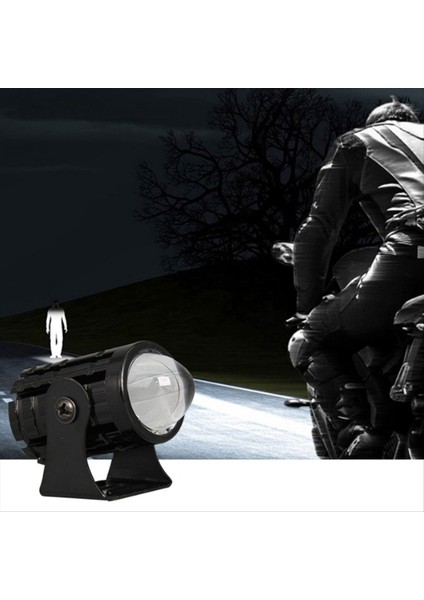 Motorcycle High Power Lens Spotlight 6000k Led Dual Color External