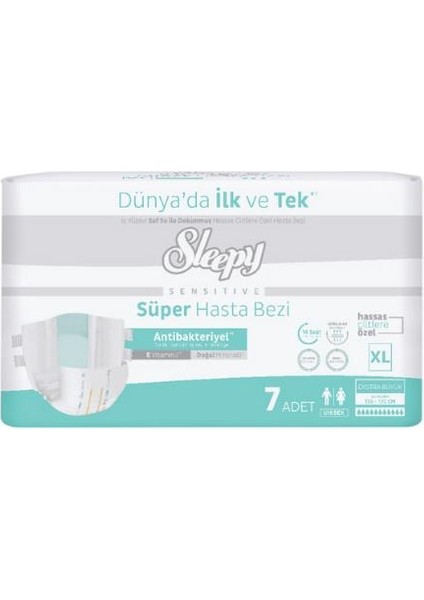 Süper Hasta Bezi Antibakteriyel Ekstra Büyük Boy Xl 120 - 160 cm 7 Adet