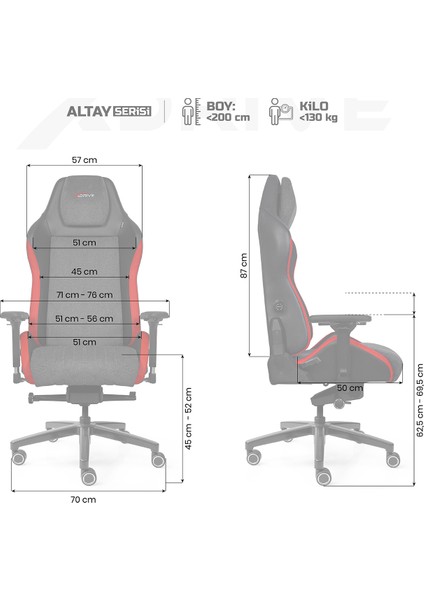 Altay Profesyonel Oyuncu Koltuğu Kırmızı/Gri/Siyah fırsatları