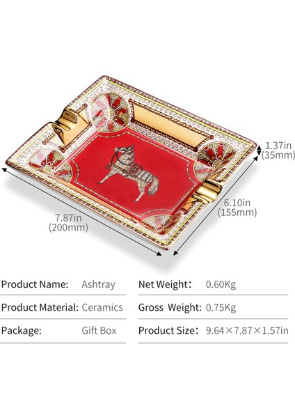 Cigarloong Horse Seramik Puro Küllüğü Kırmızı 2li fırsatları