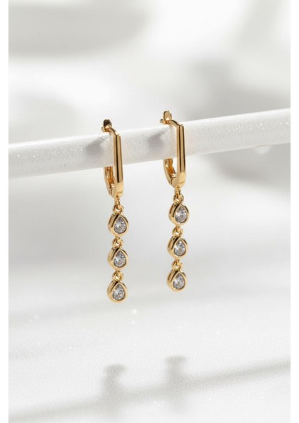 Gözyaşı Formunda Üç Taşlı Sallantılı Halka Küpe 05-Xpng-Kp modelleri