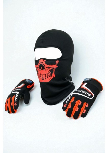 Tactical skull 2’li kışlık motosiklet eldiveni L-XL ve balaklava maske seti – rüzgar geçirmez modelleri