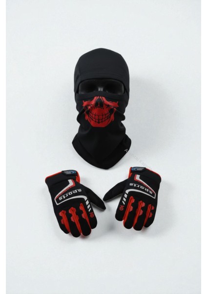 Tactical skull 2’li kışlık motosiklet eldiveni L-XL ve balaklava maske seti – rüzgar geçirmez indirimleri