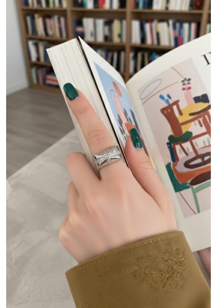 Zirkon Taşlı Ayarlanabilir Kadın Yüzük Bsprmk-Yzk-Gms