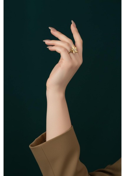 Gold Yıldız Taşlı Ayarlanabilir Kadın Yüzük Ktp-Yldz-Yzk-Gld fırsatları