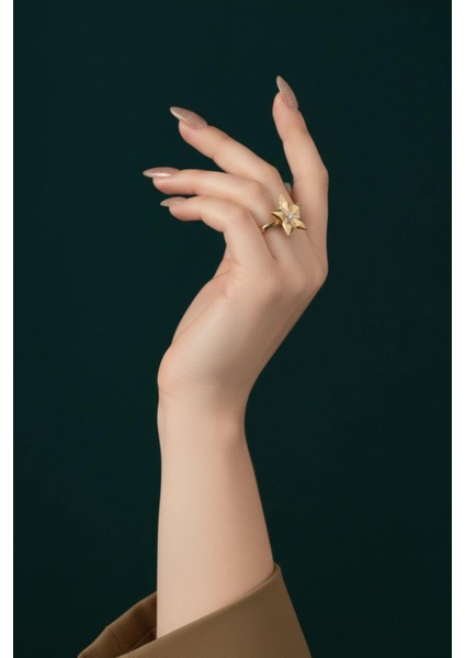 Gold Yıldız Taşlı Ayarlanabilir Kadın Yüzük Ktp-Yldz-Yzk-Gld indirimleri