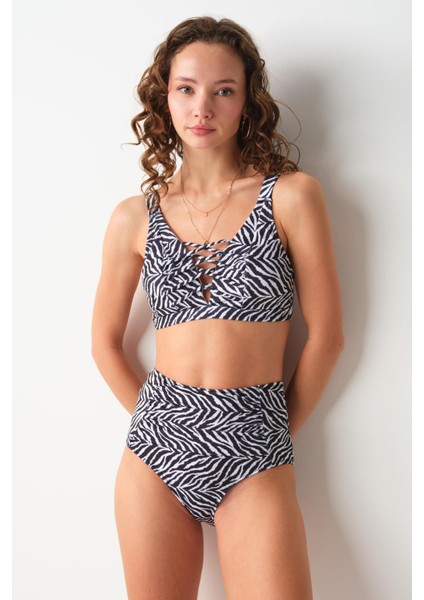 Bardot Yüksek Bel Bikini Tek Alt Zebra 239205-D indirimleri